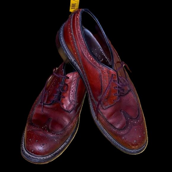 Shoes - Leather wingtip shoes real leather vintage unisex